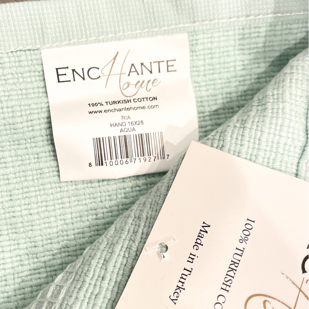 ENCHANTE HOME Ria Turkish Towel Set 14 Piece Set - Aqua Color NWT - Picture 5 of 5